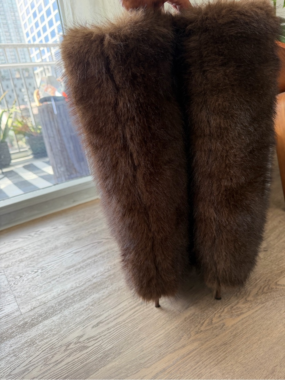 Faux Fur Brown Boots - Picture 6 of 10